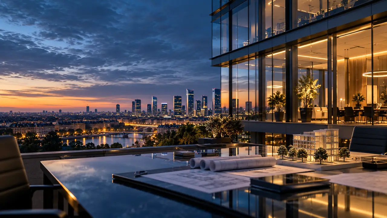 Immeuble de bureaux contemporain dans un quartier d'affaires premium