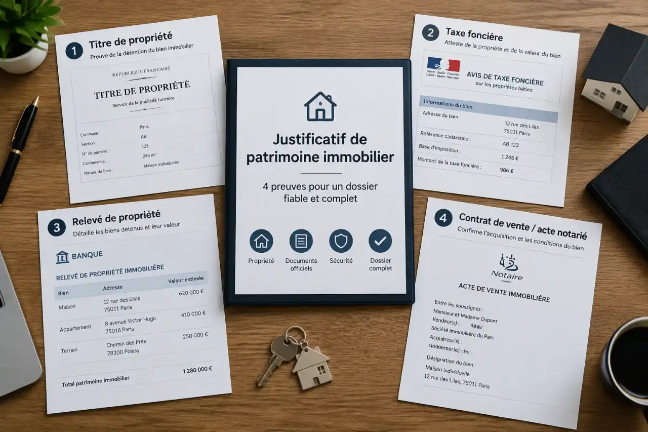 Justificatif de patrimoine immobilier : 4 preuves pour un dossier fiable et complet